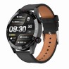 Smartwatch Męski Gravity GT4-4 na pasku skórzanym w kolorze Czarny/Czarny o szerokości 22mm