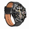 Smartwatch Męski Gravity GT4-4 na pasku skórzanym w kolorze Czarny/Czarny o szerokości 22mm
