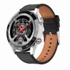 Smartwatch Męski Gravity GT4-5 na pasku skórzanym w kolorze Srebrny/Czarny o szerokości 22mm