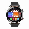 Smartwatch Męski Gravity GT4-5 na pasku skórzanym w kolorze Srebrny/Czarny o szerokości 22mm