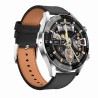 Smartwatch Męski Gravity GT4-5 na pasku skórzanym w kolorze Srebrny/Czarny o szerokości 22mm