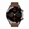 Smartwatch Męski Gravity GT4-6 na pasku skórzanym w kolorze Czarny/Brązowy o szerokości 22mm