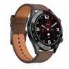 Smartwatch Męski Gravity GT4-6 na pasku skórzanym w kolorze Czarny/Brązowy o szerokości 22mm
