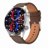 Smartwatch Męski Gravity GT4-7 na pasku skórzanym w kolorze Srebrny/Brązowy o szerokości 22mm