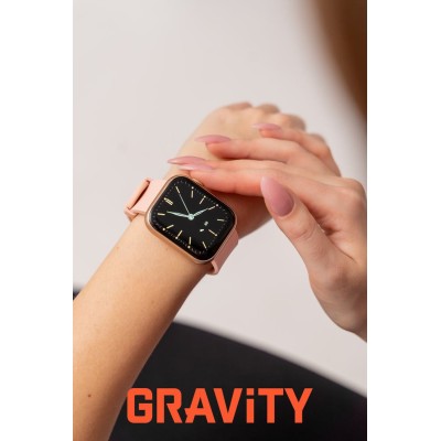 Smartwatch Damski Gravity GT3-1 na pasku gumowym w kolorze Różowy/Różowy o szerokości 22mm