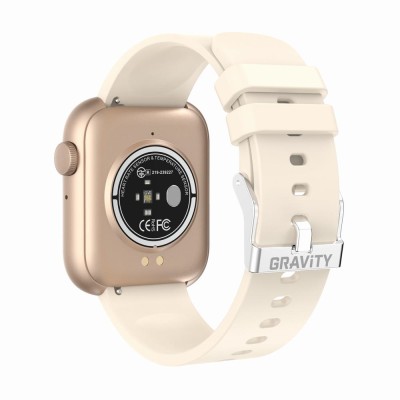 Smartwatch Damski Gravity GT3-6 na pasku gumowym w kolorze Beżowy/Beżowy o szerokości 22mm