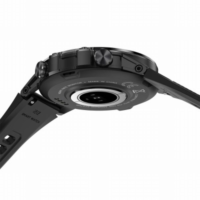 Smartwatch Męski Gravity GT9-1 na pasku gumowym w kolorze Czarny/Czarny o szerokości 22mm
