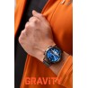 Smartwatch Męski Gravity GT9-2 na bransolecie stalowej w kolorze Czarny/Czarny o szerokości 22mm