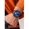 Smartwatch Męski Gravity GT9-2 na bransolecie stalowej w kolorze Czarny/Czarny o szerokości 22mm