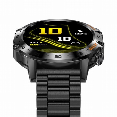 Smartwatch Męski Gravity GT9-2 na bransolecie stalowej w kolorze Czarny/Czarny o szerokości 22mm