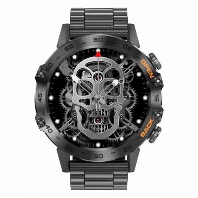 Smartwatch Męski Gravity GT9-2 na bransolecie stalowej w kolorze Czarny/Czarny o szerokości 22mm