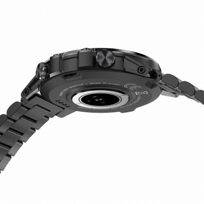 Smartwatch Męski Gravity GT9-2 na bransolecie stalowej w kolorze Czarny/Czarny o szerokości 22mm