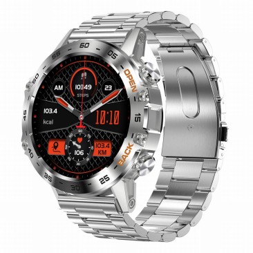 Smartwatch Męski Gravity GT9-3 na bransolecie stalowej w kolorze Srebrny/Srebrny o szerokości 22mm