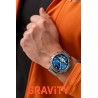 Smartwatch Męski Gravity GT9-3 na bransolecie stalowej w kolorze Srebrny/Srebrny o szerokości 22mm