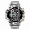 Smartwatch Męski Gravity GT9-3 na bransolecie stalowej w kolorze Srebrny/Srebrny o szerokości 22mm