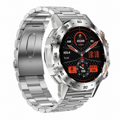 Smartwatch Męski Gravity GT9-3 na bransolecie stalowej w kolorze Srebrny/Srebrny o szerokości 22mm