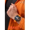 Smartwatch Męski Gravity GT9-4 na pasku gumowym w kolorze Czarny/Pomarańczowy o szerokości 22mm
