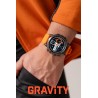 Smartwatch Męski Gravity GT9-4 na pasku gumowym w kolorze Czarny/Pomarańczowy o szerokości 22mm