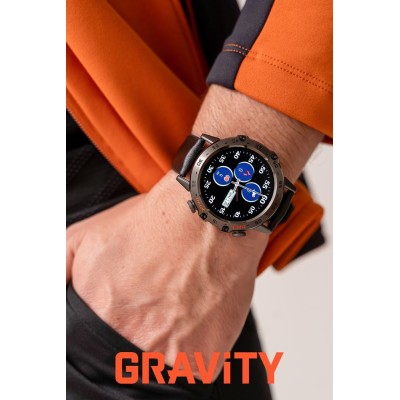 Smartwatch Męski Gravity GT9-5  w kolorze Czarny/Czarny o szerokości 22mm