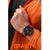 Smartwatch Męski Gravity GT9-7  w kolorze Czarny/Brązowy o szerokości 22mm