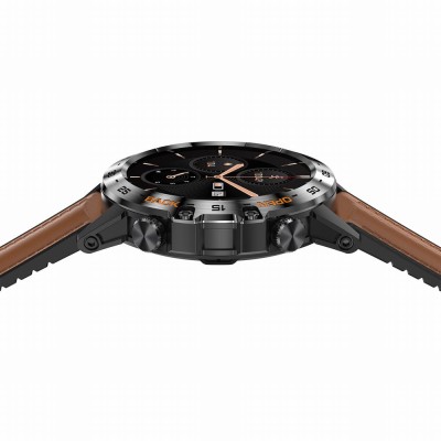 Smartwatch Męski Gravity GT9-7  w kolorze Czarny/Brązowy o szerokości 22mm