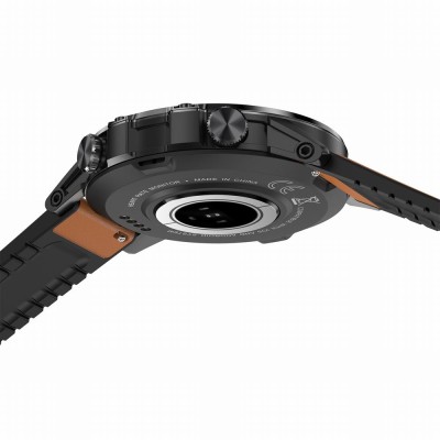 Smartwatch Męski Gravity GT9-7  w kolorze Czarny/Brązowy o szerokości 22mm