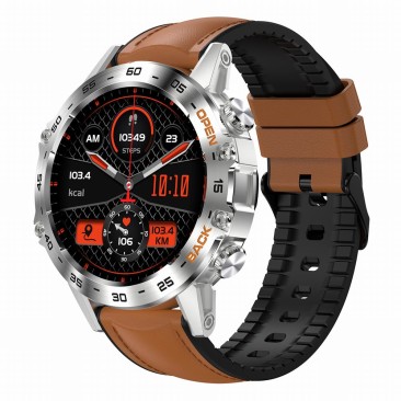 Smartwatch Męski Gravity GT9-8  w kolorze Srebrny/Brązowy o szerokości 22mm