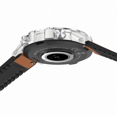 Smartwatch Męski Gravity GT9-8  w kolorze Srebrny/Brązowy o szerokości 22mm