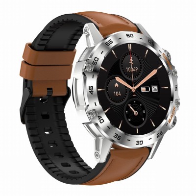Smartwatch Męski Gravity GT9-8  w kolorze Srebrny/Brązowy o szerokości 22mm