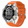 Smartwatch Męski Gravity GT9-9 na pasku gumowym w kolorze Srebrny/Pomarańczowy o szerokości 22mm