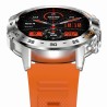 Smartwatch Męski Gravity GT9-9 na pasku gumowym w kolorze Srebrny/Pomarańczowy o szerokości 22mm