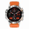 Smartwatch Męski Gravity GT9-9 na pasku gumowym w kolorze Srebrny/Pomarańczowy o szerokości 22mm