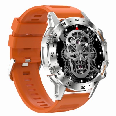 Smartwatch Męski Gravity GT9-9 na pasku gumowym w kolorze Srebrny/Pomarańczowy o szerokości 22mm