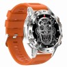 Smartwatch Męski Gravity GT9-9 na pasku gumowym w kolorze Srebrny/Pomarańczowy o szerokości 22mm