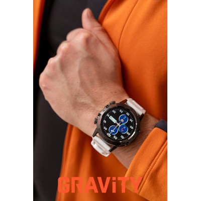 Smartwatch Męski Gravity GT9-10 na pasku gumowym w kolorze Czarny/Biały o szerokości 22mm