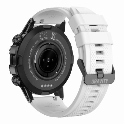 Smartwatch Męski Gravity GT9-10 na pasku gumowym w kolorze Czarny/Biały o szerokości 22mm