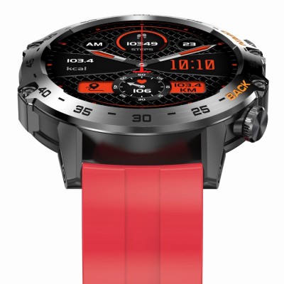 Smartwatch Męski Gravity GT9-11 na pasku gumowym w kolorze Czarny/Czerwony o szerokości 22mm