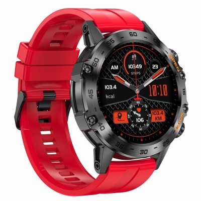 Smartwatch Męski Gravity GT9-11 na pasku gumowym w kolorze Czarny/Czerwony o szerokości 22mm