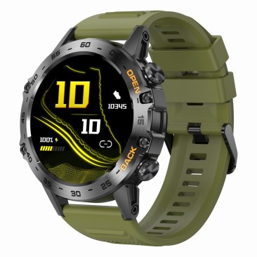 Smartwatch Męski Gravity GT9-12 na pasku gumowym w kolorze Czarny/Khaki o szerokości 22mm