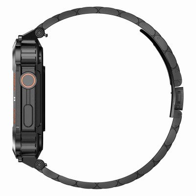 Smartwatch Męski Gravity GT6-2 na bransolecie stalowej w kolorze Czarny/Czarny o szerokości 22mm