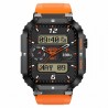 Smartwatch Męski Gravity GT6-3 na pasku gumowym w kolorze Czarny/Pomarańczowy o szerokości 22mm