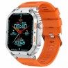Smartwatch Męski Gravity GT6-4 na pasku gumowym w kolorze Srebrny/Pomarańczowy o szerokości 22mm