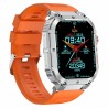 Smartwatch Męski Gravity GT6-4 na pasku gumowym w kolorze Srebrny/Pomarańczowy o szerokości 22mm