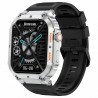 Smartwatch Męski Gravity GT6-5 na pasku gumowym w kolorze Srebrny/Czarny o szerokości 22mm