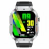 Smartwatch Męski Gravity GT6-5 na pasku gumowym w kolorze Srebrny/Czarny o szerokości 22mm