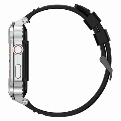 Smartwatch Męski Gravity GT6-5 na pasku gumowym w kolorze Srebrny/Czarny o szerokości 22mm