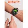 Smartwatch Męski Gravity GT6-6 na pasku gumowym w kolorze Czarny/Khaki o szerokości 22mm