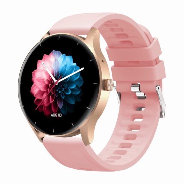Smartwatch Damski Gravity GT2-1 na pasku gumowym w kolorze Różowy/Różowy o szerokości 22mm