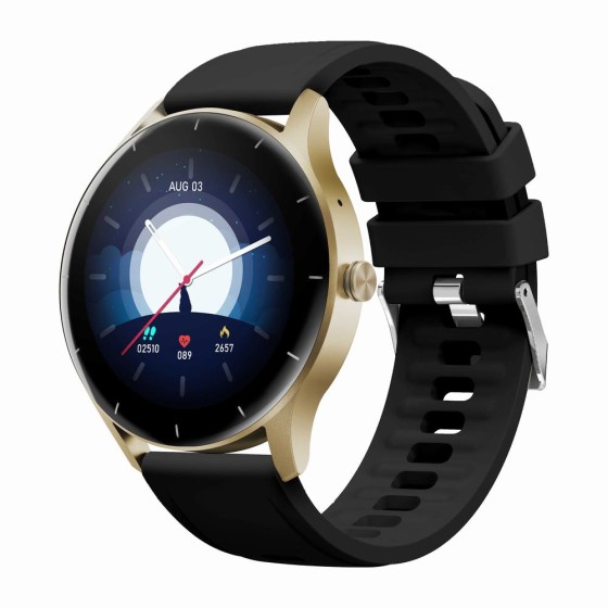 Smartwatch Damski Gravity GT2-3 na pasku gumowym w kolorze Złoty/Czarny o szerokości 22mm Smartwatch Damski Gravity GT2-3 na pasku gumowym w kolorze Złoty/Czarny o szerokości 22mm