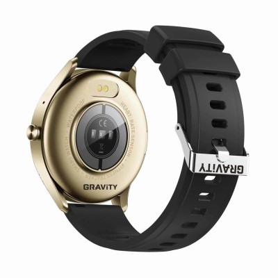 Smartwatch Damski Gravity GT2-3 na pasku gumowym w kolorze Złoty/Czarny o szerokości 22mm